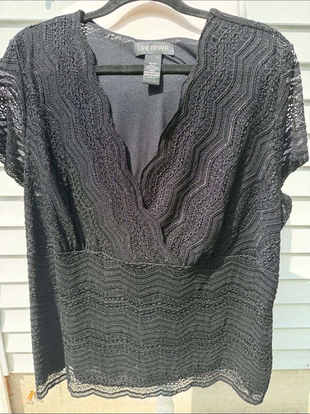 New with Tags Lane Bryant Black Lace V-Neck Tunic Top-Size 18/20